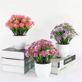 nettenevime 3lü Set Yapay Çiçek Papatya Beyaz Saksıda Karışık Renkler