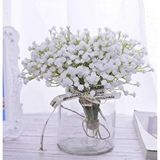 Nettenevime 3lü Set Yapay Çiçek Plastik Beyaz Cipso 5 Dallı 35cm