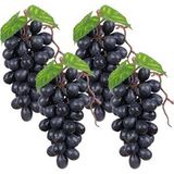 Nettenevime 4lü Set Yapay Meyve Siyah Üzüm Süs Dekoratif Sahte Meyve 15cm