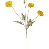 Nettenevime 59 cm Sarı Renk Yapay Gelincik Çiçeği 3 Çiçek 1 Tomurcuk Gerçekçi Görünüm