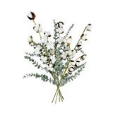 Nettenevime 5li Set Doğal Pamuk Ve Okaliptus Çiçeği Kuru Çiçek Yapay Çiçek 3+2 Mix