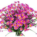 nettenevime 6lı Set Yapay Çiçek Lila Papatya 7 Dallı Plastik Dekoratif Yapay Bitki