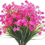 Nettenevime 6Lı Set Yapay Çiçek Sazlı Lotus Pembe Renk 7 Dal Plastik 30Cm