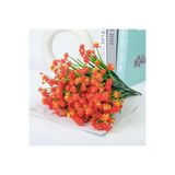 Nettenevime 6Lı Set Yapay Çiçek Sazlı Lotus Turuncu Renk 7 Dal Plastik 30Cm