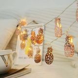 Nettenevime Ananas Sıralı Led Işık 10Lu Dekoratif Lamba Gold Metal