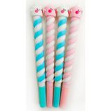 Nettenevime Renkli Silikon Marshmallow Kalem Jel 4'lü Kalem Seti