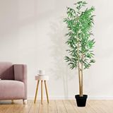 Nettenevime Yapay Ağaç 4 Gövdeli Bambu Ağacı 185 Cm 1.kalite Yapay Çiçek Yeşil
