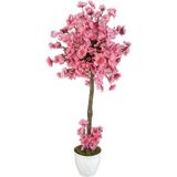 nettenevime Yapay Ağaç Açık Pembe Bahar Dalı Japon Kiraz Çiçeği Beyaz Saksılı 90cm