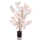 nettenevime Yapay Ağaç Bahardalı Ağacı Ağacı Japon Kiraz Çiçeği Saksılı Pembe Açık 90x60cm