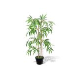 nettenevime Yapay Ağaç Bambu Ağacı 2 Gövdeli Çalılı 90x70cm Siyah Plastik Saksılı