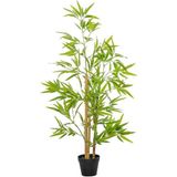 Nettenevime Yapay Ağaç Bambu Ağacı 3 Gövdeli 100*40CM Siyah Plastik Saksılı - Renkli