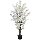 nettenevime Yapay Ağaç Beyaz Japon Kiraz Çiçeği Bahardalı Ağacı Sakura Çiçeği Çalılı 150cm