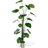 nettenevime Yapay Ağaç Difenbahya Tropik 18 Dallı Çalılı Gövde 120x60cm Gümüş Aleminyum Saksıda
