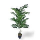 Nettenevime Yapay Ağaç Palmiye 16yaprak Areka Ağacı Siyah Saksıda Tek Gövdeli 150*70cm Yeşil