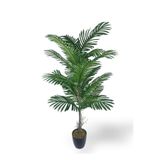 Nettenevime Yapay Ağaç Palmiye 16Yaprak Areka Ağacı Siyah Saksıda Tek Gövdeli 150*70Cm