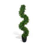 Nettenevime Yapay Ağaç Spiral Şimşir Ağacı 130cm Salon Bitkisi Düz Yeşil