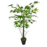 Nettenevime Yapay Ağaç Yeşil Japon Akçaağacı 100X70cm Siyah Plastik Saksılı