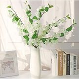 Nettenevime Yapay Çiçek 3Dal Begonvil Çiçeği Beyaz 80Cm Tek Dal Bodrum Çiçeği Sarkan Çiçek