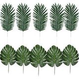 Nettenevime Yapay Çiçek 5 Palmiye Ve 5 Monstera Yaprağı Yeşil