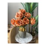 Nettenevime Yapay Çiçek 7Li Gül Demeti 40 * 30Cm 1.Kalite Büyükboy Koyu Somon