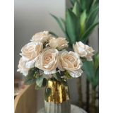Nettenevime Yapay Çiçek 7li Gül Demeti 40 * 30cm 1.Kalite Büyükboy KREM