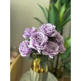 Nettenevime Yapay Çiçek 7li Gül Demeti 40 * 30cm 1.Kalite Büyükboy LİLA