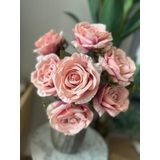 Nettenevime Yapay Çiçek 7Li Gül Demeti 40 * 30Cm 1.Kalite Büyükboy Mercan Pembe