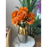 Nettenevime Yapay Çiçek 7li Gül Demeti 40 * 30cm 1.Kalite Büyükboy SOMON TURUNCU