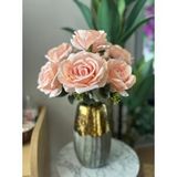 Nettenevime Yapay Çiçek 7li Gül Demeti 40*30cm 1.kalite Büyükboy Yavruağzi Pembe