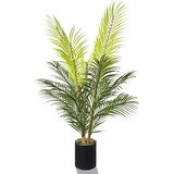 nettenevime Yapay Çiçek Areka Ağacı Palmiye Ağacı Bambu Saplı Siyah Saksılı Salon Çiçeği 18 Yaprak 85 cm