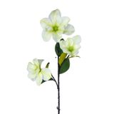 Nettenevime Yapay Çiçek Beyaz Manolya Islak Doku 3 Kafalı Uzun Dal Çiçek Flowers 95Cm