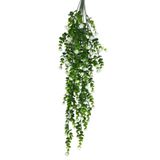 Nettenevime Yapay Çiçek Beyaz Sarkan Lotus Çiçekli Okaliptus Şimşir Yapay Sarmaşık 5dal 60cm