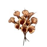 Nettenevime Yapay Çiçek Bronz Renk Gala Eva Malzeme Cala Flower 8Li Demet