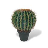 Nettenevime Yapay Çiçek Echinocactus Grusonii Altın Fıçı Kaktüs Siyah Saksıda 35*25m Cactüs Sk4010s Renksiz