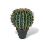 nettenevime Yapay Çiçek Echinocactus Grusonii Altın Fıçı Kaktüs Siyah Saksıda 35*25m Cactüs sk4010s