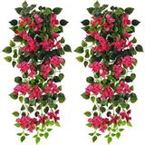 nettenevime Yapay Çiçek Fuşya Begonvil Çiçeği 9 Dallı 100cm Sarkan Çiçek