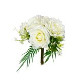 Nettenevime Yapay Çiçek Gelin Çiçeği Buketi Beyaz Gül 10lu Demet Masa Üstü Vazo Çiçeği 30cm