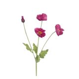 Nettenevime Yapay Çiçek Gelincik Çiçeği Fuşya Renk 3 Çiçek 1 Tomurcuk 59Cm