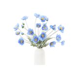 Nettenevime Yapay Çiçek Gelincik Çiçeği Mavi Açık Renk 3 Çiçek 1 Tomurcuk 59Cm