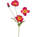 Nettenevime Yapay Çiçek Gelincik Çiçeği Pembe Koyu Renk 3 Çiçek 1 Tomurcuk 59 cm Demet Tasarım