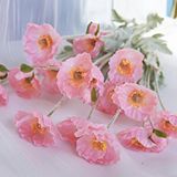 Nettenevime Yapay Çiçek Gelincik Çiçeği Pembe Renk 3 Çiçek 1 Tomurcuk 59cm
