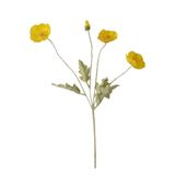 Nettenevime Yapay Çiçek Gelincik Çiçeği Sarı Renk 3 Çiçek 1 Tomurcuk 59cm