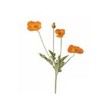 Nettenevime Yapay Çiçek Gelincik Çiçeği Turuncu Renk 3 Çiçek 1 Tomurcuk 59cm