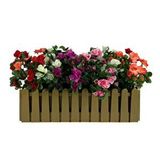 nettenevime Yapay Çiçek Gold Çit Balkon Saksısı Renkli Açelya Çiçekli 55*20cm