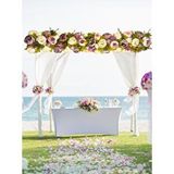 Nettenevime Yapay Çiçek Gülkurusu Pembe Şakayık Tak Organizasyon Nişan Düğün Dekor Çiçeği Süsleme Tag 25X130cm