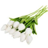 nettenevime Yapay Çiçek Islak Lale Gerçeksi Doku 10lu BEYAZ