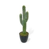 Nettenevime Yapay Çiçek Kaktüs Ağacı 3kollu Siyah Saksıda 56*15cm Sk4019 Yeşil