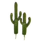 nettenevime Yapay Çiçek Kaktüs Ağacı Koyuyeşil 2li Set 3Kollu 50*15cmve 35*15cm sk4022
