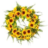 Nettenevime Yapay Çiçek Kapı Süsü Ay Çiçeği Ve Kuşkonmaz Sunflower Yılbaşı Kapı Çelengi