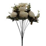 nettenevime Yapay Çiçek Katmerli Gül Şakayık Erengül Büyük Boy Demet KREM 40CM